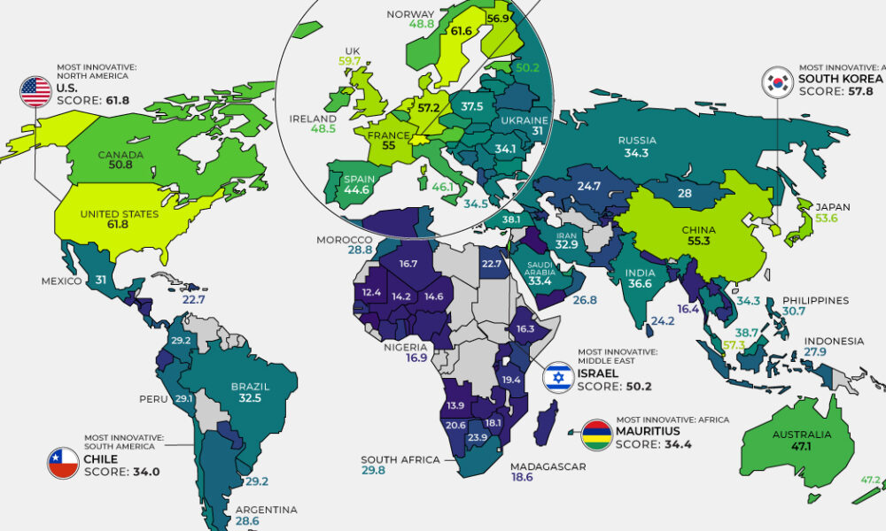 Countries that have the most advanced digital infrastructure.