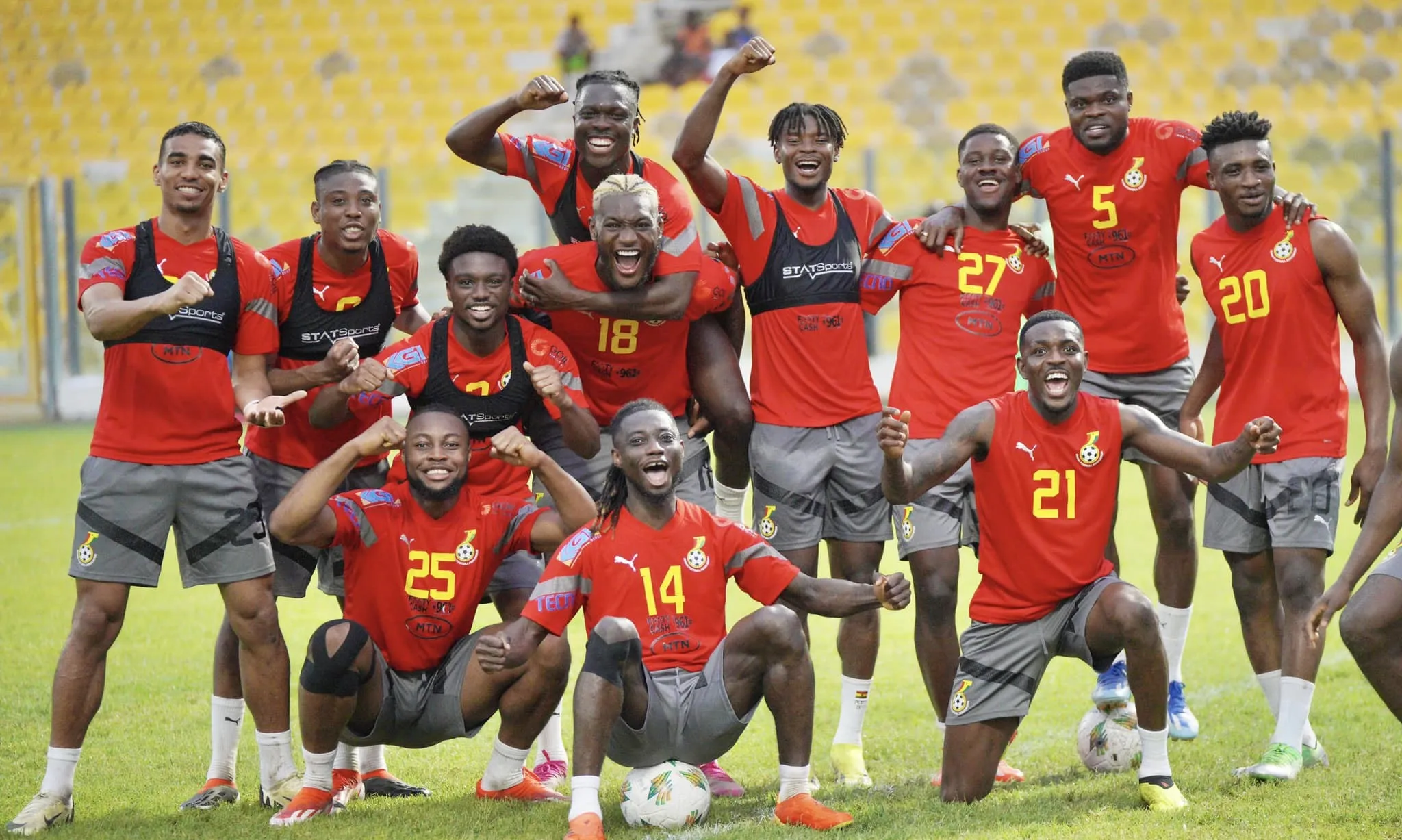 After defeating Mali, watch the Black Stars' recuperation practice at Baba Yara Stadium.