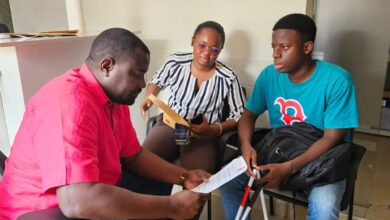 Dumelo covers more than GHC 10,000 in tuition for a law student with visual impairments.